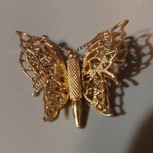 Monet gold tone butterfly brooch (sku 1028)